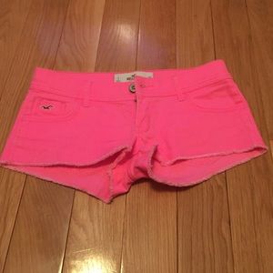 Hollister- hot pink jean shorts