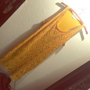 Yellow lace racer back dress
