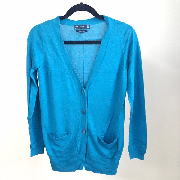 Zara Sweaters - NEW Zara fine knit blue cardigan Zara Sweaters - NEW Zara fine knit blue cardigan