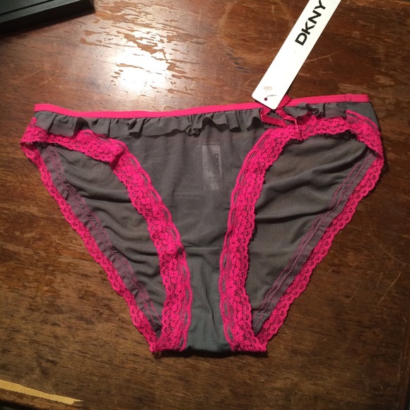 🌷sale🌷DKNY gray and pink sheer panties - Picture 2 of 4