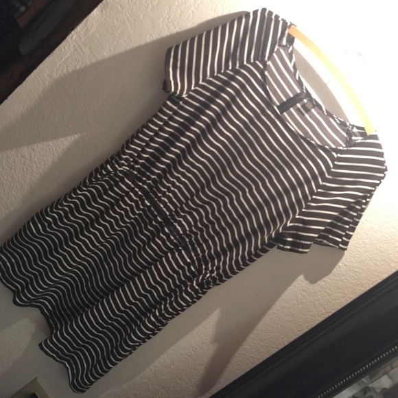 Black and white striped dress