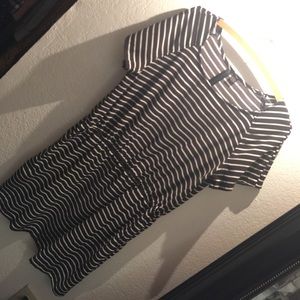 Black and white striped dress
