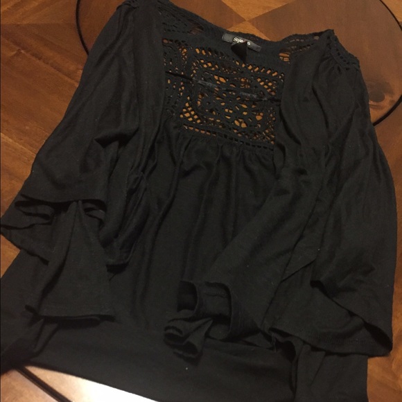 Black short sleeve cardigan!