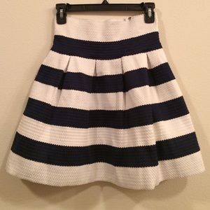 Waist high navy blue and black skirt