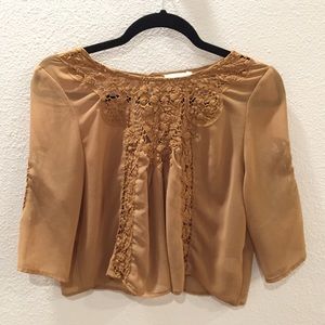 Tan cropped blouse