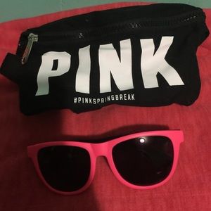Black Pink fanny pack and glasses