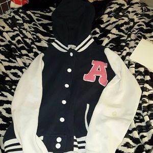Cute long sleeve jacket with letter "A" on front