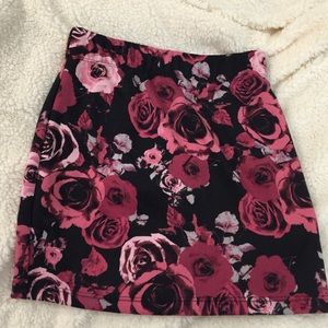 Pink rose pencil skirt