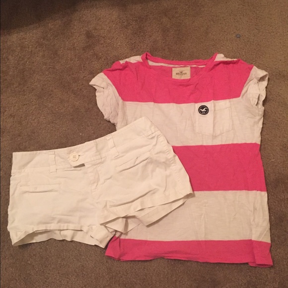 BUNDLE! Hollister tee (small) AE shorts (size 4)