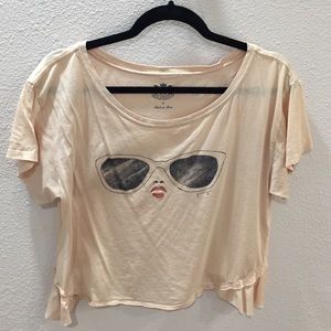light pink graphic cropped top