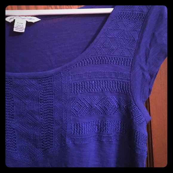 Cobalt blue embroidered shirt