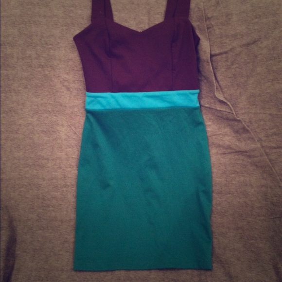 Fun color block dress with cutout back