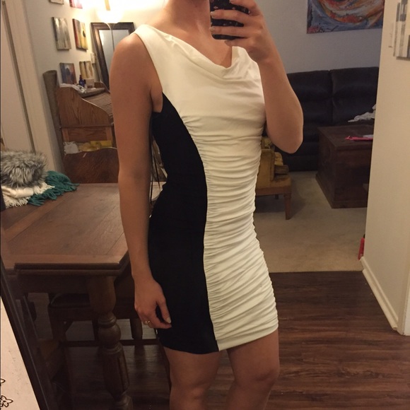 Bobi BLACK brand black & ivory Contour dress
