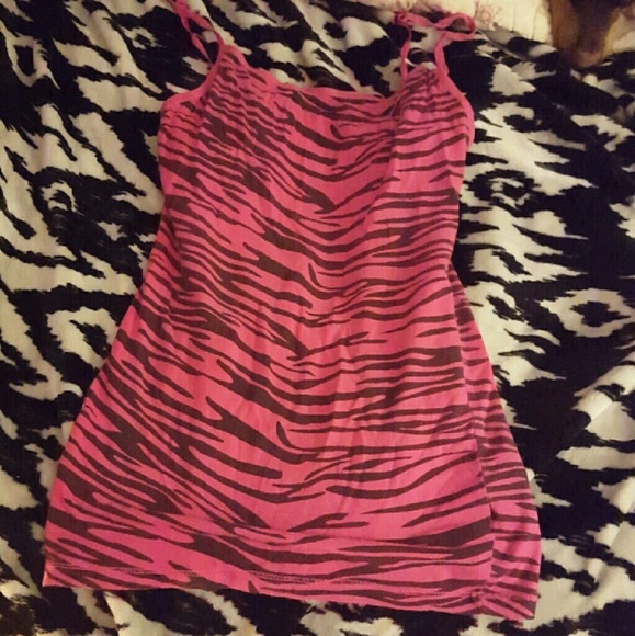 Cute pink zebra tank top size medium i believe