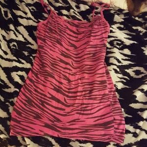 Cute pink zebra tank top size medium i believe