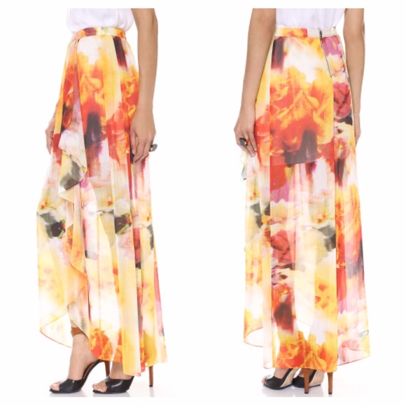 NEW Alice + Olivia watercolor maxi skirt - Picture 2 of 4