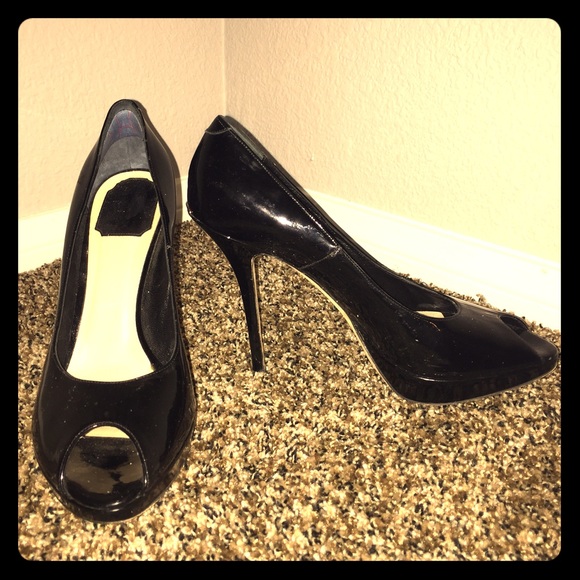 Dior black platform heels