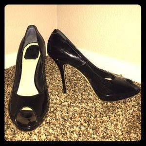Dior black platform heels