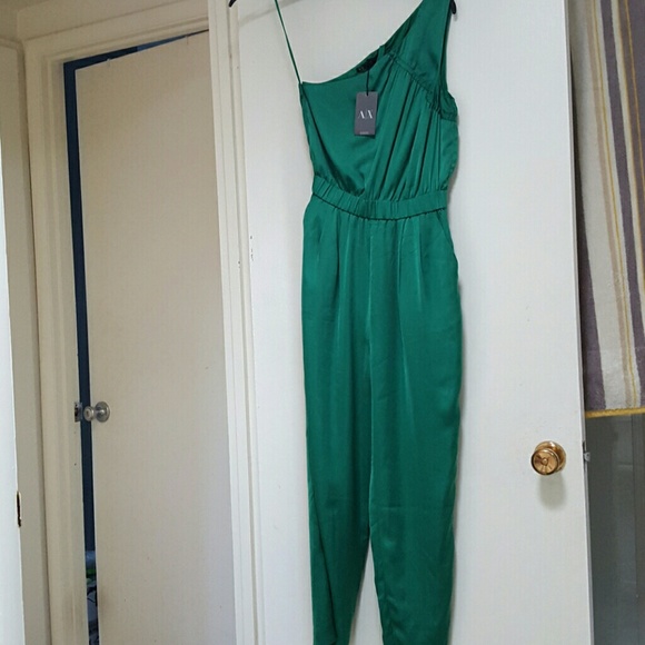 Armani Exchange emerald green romper with POCKETS!