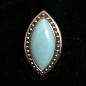 Vintage, Bold, Silver, Turquoise Ring size 11