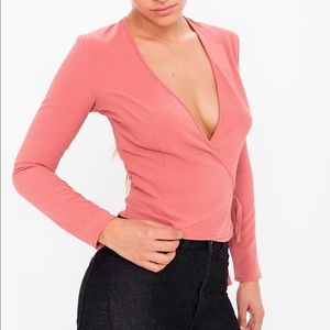 American Apparel Auburn Crepe Wrap Top