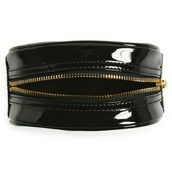 Tory Burch black patent zip cosmetic case bag - Picture 2 of 4