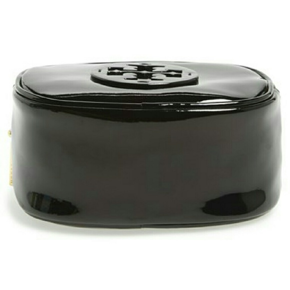 Tory Burch black patent zip cosmetic case bag - Picture 3 of 4