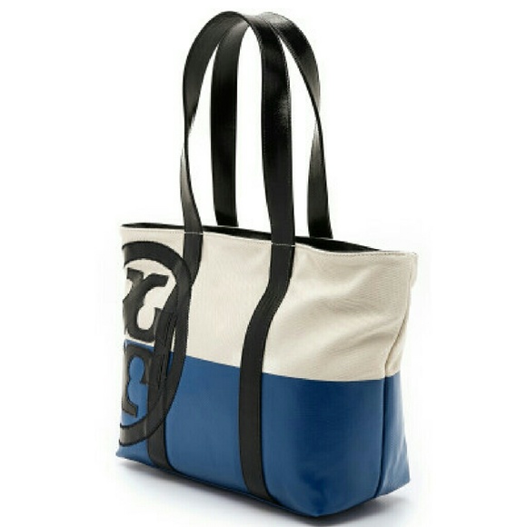 Tory Burch Small blue dipped beach tote bag purse - Picture 2 of 4