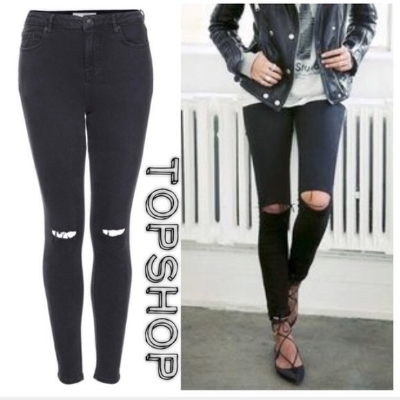 Topshop Black Moto Skinny Jeans