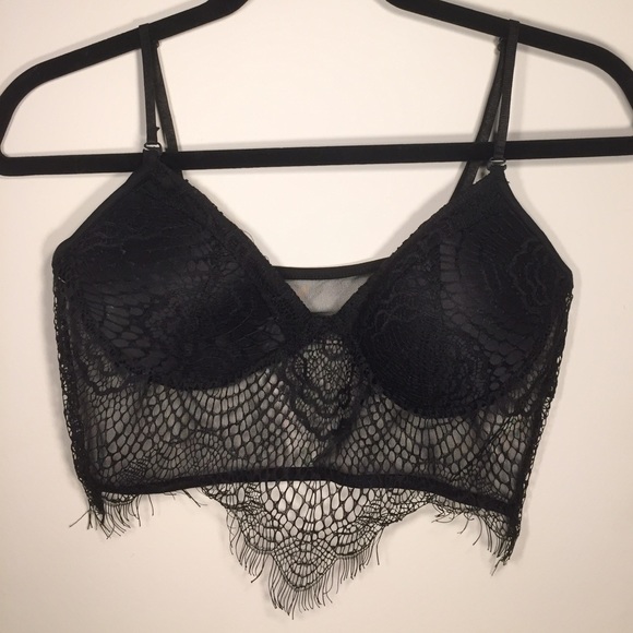 Black Lace Crop Top