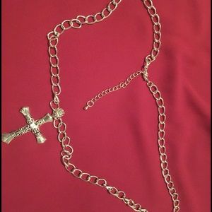 Mans Silver necklace with cross
