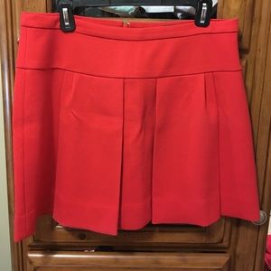 J.Crew Pleated Mini Skirt 10 Poppy Red