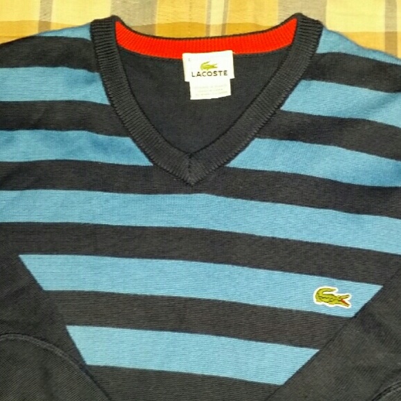 Lacost v neck knit sweater sz6 euro / large usa