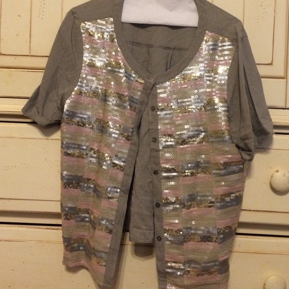 Covet Sequined button up top
