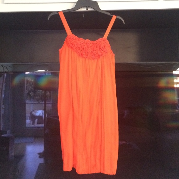 Alice + Olivia orange ruffle party dress