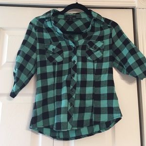 3 quarter sleeve flannel