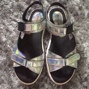 holographic sandals