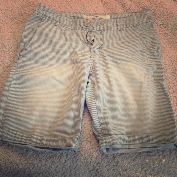 Light blue and white stripped baggy shorts