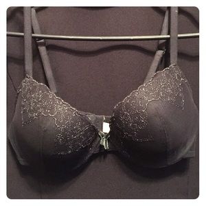 Black bra with silver sparkly detail.