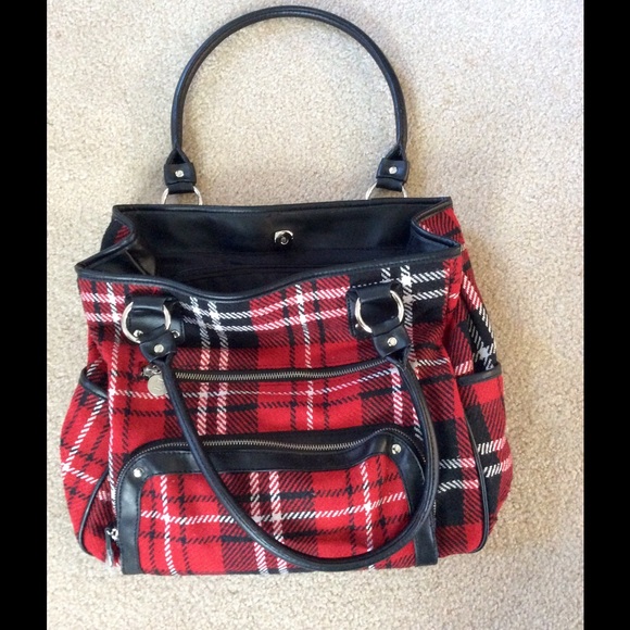 LIZ CLAIBORNE PLAID POCKETBOOK BAG