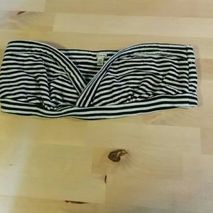 I Love H81 black and white stripe bandeau