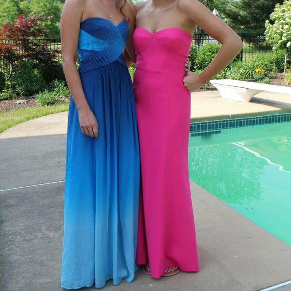 BCBG BLUE strapless gown