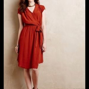 anthro wrap dress