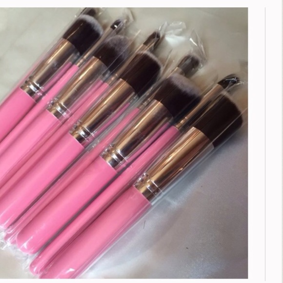 New 10ps pink  makeup brushes set