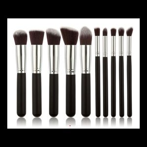 New 10ps black  makeup brushes set