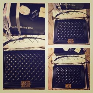 Leboy Lambskin leather in gold hardware maxi jumbo