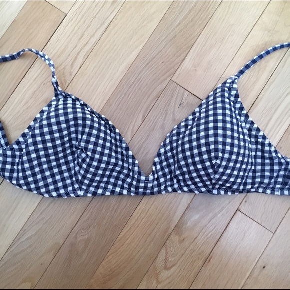 navy gingham bikini
