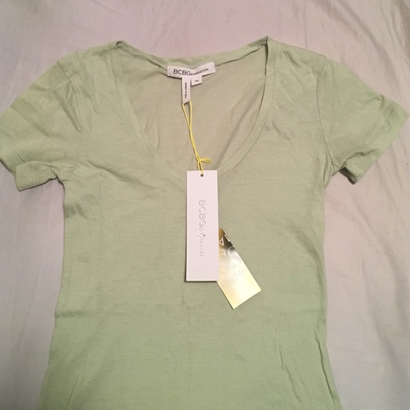 BCBGeneration sheer green V-neck xs NWT