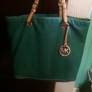 Authentic Michael Kors teal tote