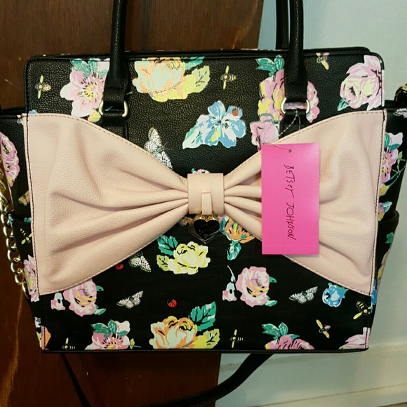 lattice floral betsey johnson purse